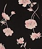 Color:Black/Cherry Blossom - Image 3 - Plus Size Floral Print Surplice V-Neck Long Sleeve Tie Waist Wrap Dress