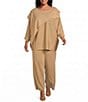 Anne Klein Plus Size Lurex Knit Pull-On Sweater Pants - Image 3