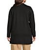 Anne Klein Plus Size Open Front Heatset Trim Long Sleeve Knit Cardigan, Color:Black - Image 2