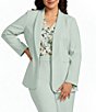 Anne Klein Plus Size Shawl Collar Open Front Jacket - Image 1
