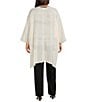 Anne Klein Plus Size Shimmer Texture 3/4 Sleeve Open Front Cardigan, Color:Light Dune - Image 2