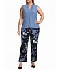 Anne Klein Plus Smocked V-Neck Tank Blouse - Image 3
