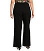 Anne Klein Plus Stretch Crepe Pull-On Wide Leg Pants, Color:Anne Black - Image 2