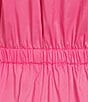 Anne Klein Poplin V-Neck Short Puff Sleeve Waist Tie Blouson Midi Dress, Color:Carmine Rose - Image 3