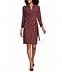 Anne Klein Geometric Printed Jersey Knit Wrap Dress - Image 1