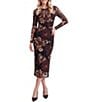 Anne Klein Printed Mesh Midi Dress - Image 1