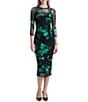 Anne Klein Printed Mesh Midi Dress - Image 1