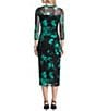 Anne Klein Printed Mesh Midi Dress - Image 2