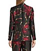 Anne Klein Printed Twill Jacquard Metallic Notch Collar One Button Front Blazer - Image 2