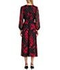 Anne Klein Printed V-Neck Gathered Sleeve Midi Dress - Image 2