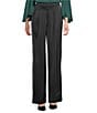 Anne Klein Pull On High Rise Wide Leg Satin Pants - Image 1