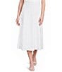 Anne Klein Pull On Paneled A Line Midi Linen Skirt - Image 1