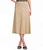 Anne Klein Pull On Paneled A Line Poplin Midi Skirt - Image 1