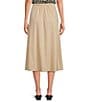 Anne Klein Pull On Paneled A Line Poplin Midi Skirt - Image 2