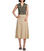 Anne Klein Pull On Paneled A Line Poplin Midi Skirt - Image 3