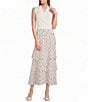 Anne Klein Pull On Tier Dotted A-Line Maxi Skirt - Image 3