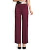 Anne Klein Pull On Wide Leg Compression Pants, Color:Chianti - Image 1