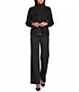 Anne Klein Quilt Eyelash Lady Crew Neck Button Front Cardigan - Image 3