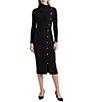Anne Klein Ribbed Oversized Collar Dress - Image 1