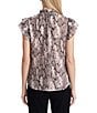 Anne Klein Ruffle Sleeve Chiffon Printed Blouse - Image 2