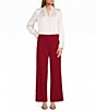 Anne Klein Sailor Collection Compression Wide Leg Sailor Pull-On Pants - Image 3