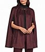 Anne Klein Scuba Suede Horse Bit Cape Jacket - Image 1