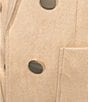 Color:Latte - Image 4 - Scuba Suede Peak Lapel Collar Long Sleeve Faux Double Breasted Coordinating Jacket
