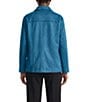 Anne Klein Scuba Suede Point Collar Patch Pocket Button Front Shacket - Image 2