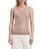 Anne Klein Sequin Crew Neck Sleeveless Tank Top - Image 4