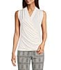 Anne Klein Shirred Surplice V-Neck Sleeveless Blouse - Image 5