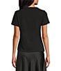 Anne Klein Short Sleeve Drape Front Crepe Blouse - Image 2