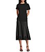 Anne Klein Short Sleeve Drape Front Crepe Blouse - Image 3