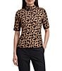 Anne Klein Short Sleeve Jacquard Pullover Top - Image 1