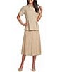 Anne Klein Short Sleeve Poplin Button Front Blouse - Image 3