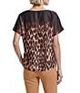 Anne Klein Short Sleeve Satin Animal Print Blouse - Image 2