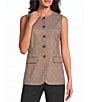 Anne Klein Sleeveless Plaid Button Front Coordinating Vest - Image 1