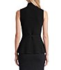 Anne Klein Solid Belted Mock Neck Peplum Top - Image 2