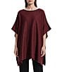 Anne Klein Solid Leather Trim Cape - Image 1