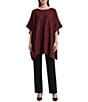 Anne Klein Solid Leather Trim Cape - Image 3