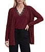Anne Klein Solid Malibu Yarn Open Front Patch Pocket Cardigan - Image 1