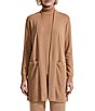Anne Klein Solid Malibu Yarn Open Front Patch Pocket Cardigan - Image 5