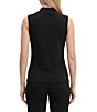 Anne Klein Solid Smocked V-Neck Sleeveless Fitted Tank Top - Image 2