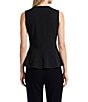 Anne Klein Solid V-Neck Sleeveless Button Front Peplum Vest - Image 2