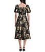 Anne Klein Square Neck Puff Sleeve Midi Dress - Image 2