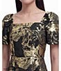 Anne Klein Square Neck Puff Sleeve Midi Dress - Image 3