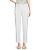 Color:Bright White - Image 1 - Stretch Fly Front Slim Ankle Pants