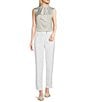 Color:Bright White - Image 3 - Stretch Fly Front Slim Ankle Pants