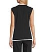 Anne Klein Stretch Four Button Welt Pockets Sleeveless Vest - Image 2