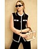 Anne Klein Stretch Four Button Welt Pockets Sleeveless Vest - Image 5