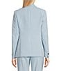 Color:Opal Blue - Image 2 - Stretch Notch Collar Pocketed Long Sleeve Coordinating Jacket